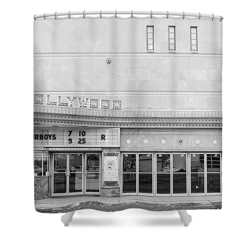 Theater Shower Curtain featuring the photograph Hollywood Theater marquee by Mike Evangelist