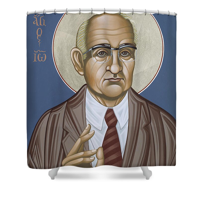 Holy Theologian Hans Urs Von Balthasar Shower Curtain featuring the painting Holy Theologian Hans Urs von Balthasar 110 by William Hart McNichols