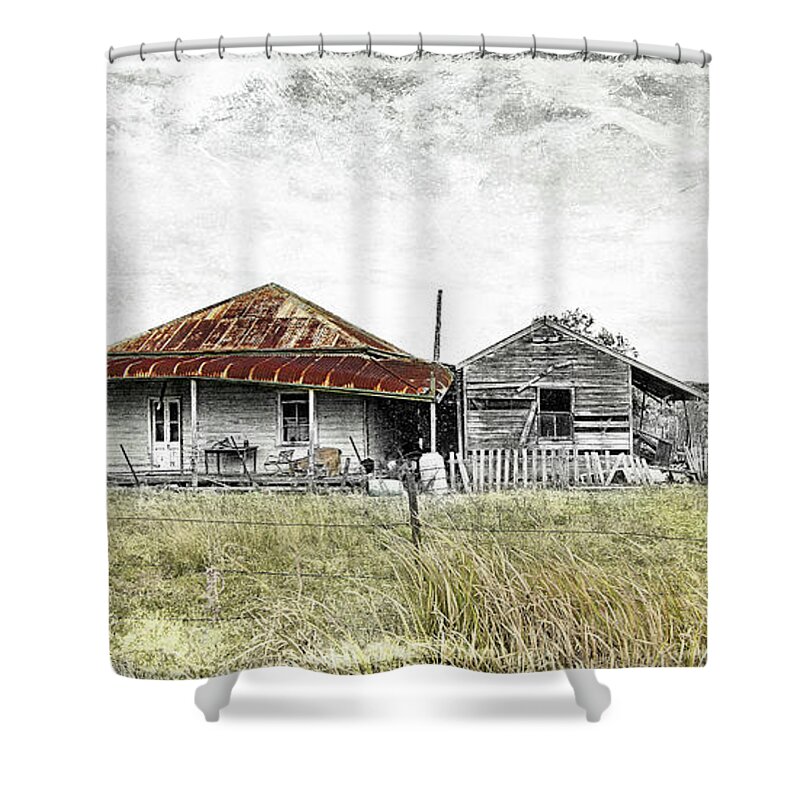 Farmland Photography Shower Curtain featuring the digital art Home sweet home 001 by Kevin Chippindall