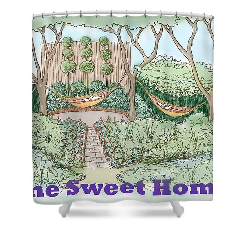  Shower Curtain featuring the drawing Home Sweet Home by R Allen Swezey