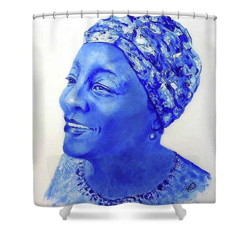 Woman Shower Curtain featuring the painting home To Zimbabwe by Kim Shuckhart Gunns