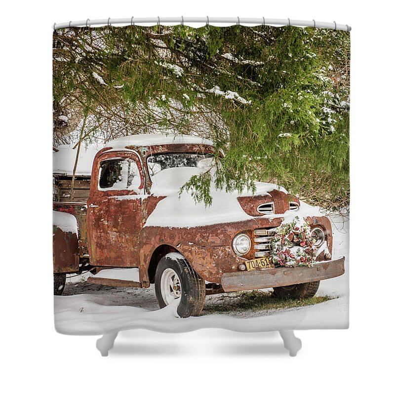 Old Trucks Shower Curtain featuring the photograph Honey In The Snow by Cynthia Wolfe