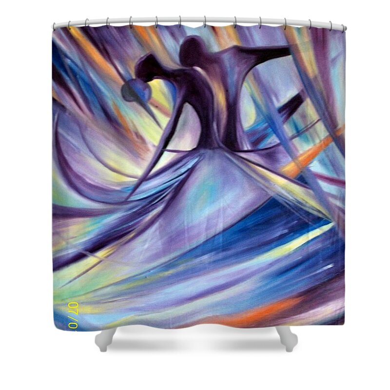 Chic Shower Curtain featuring the painting Honeymoon by Olaoluwa Smith