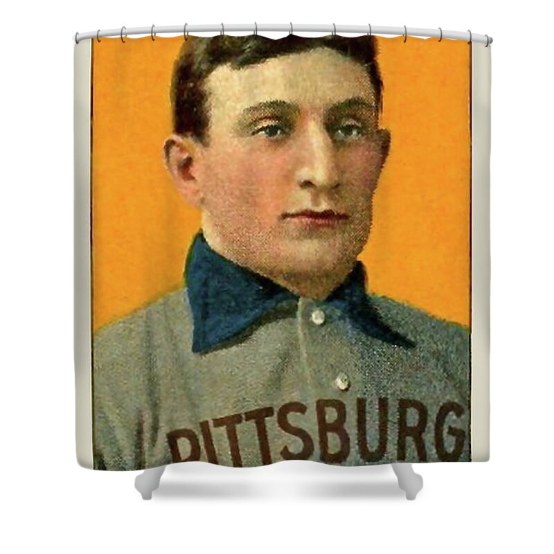 T206 Honus Wagner baseball card, Pittsburg Pirates, Honus Wagner Shower  Curtain by Thomas Pollart - Pixels