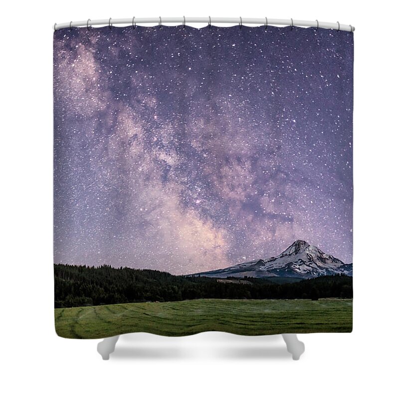 Hood River Shower Curtain featuring the photograph Hood River Valley by Night by Matt Hammerstein
