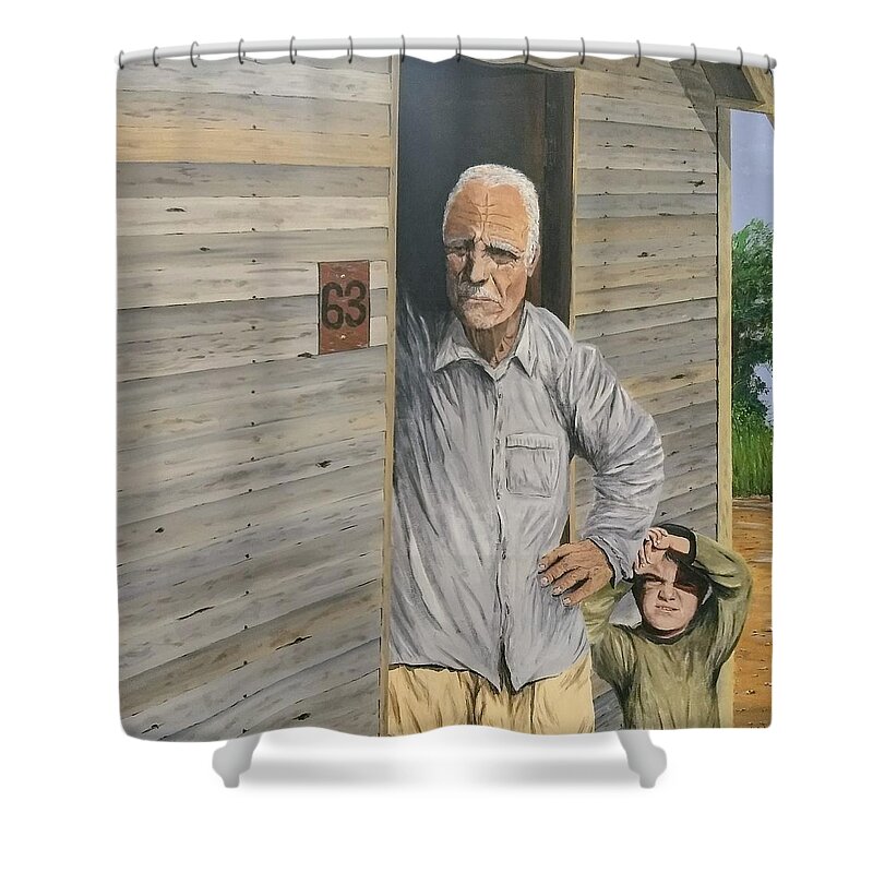 Steinbeck Shower Curtain featuring the painting Hooper Ranch #63 by Kevin Daly