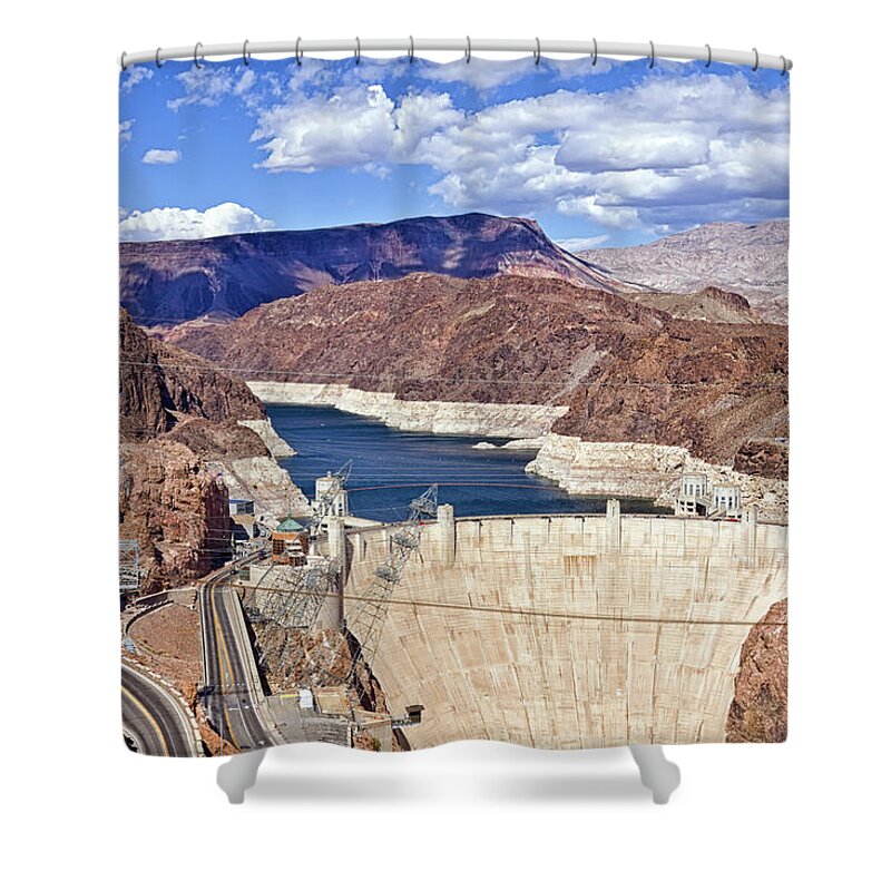 Hoover Dam Shower Curtain featuring the photograph Hoover Dam, Las Vegas by Tatiana Travelways