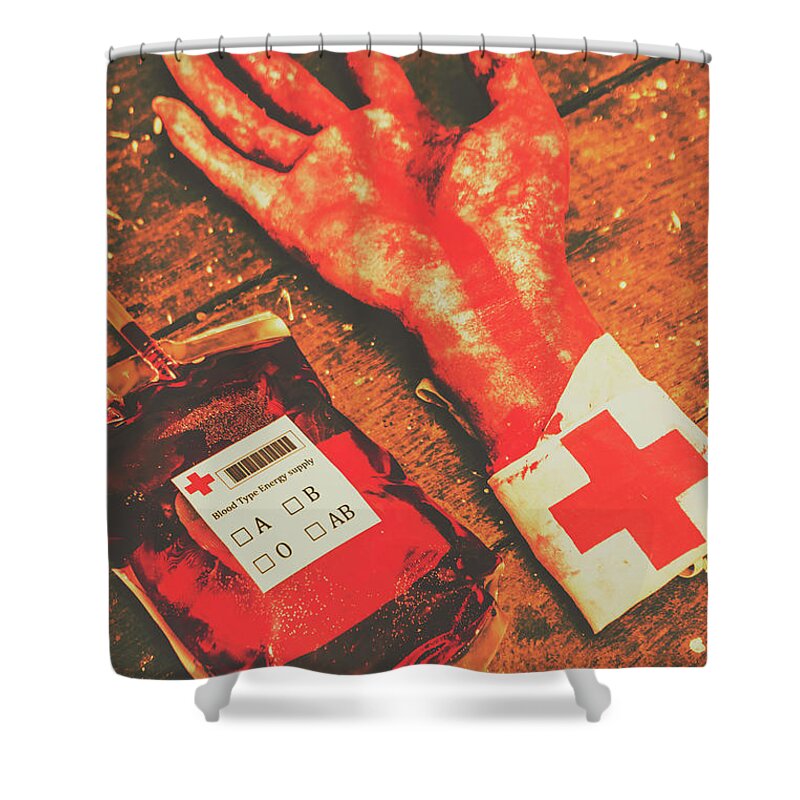 Horror Shower Curtain featuring the photograph Horror hospital scenes by Jorgo Photography