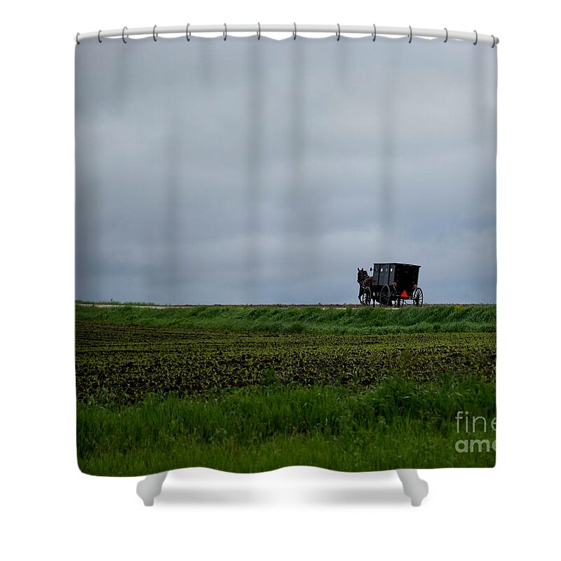 Horse And Buggy Travel Shower Curtain featuring the photograph Horse And Buggy Travel by Kathy M Krause