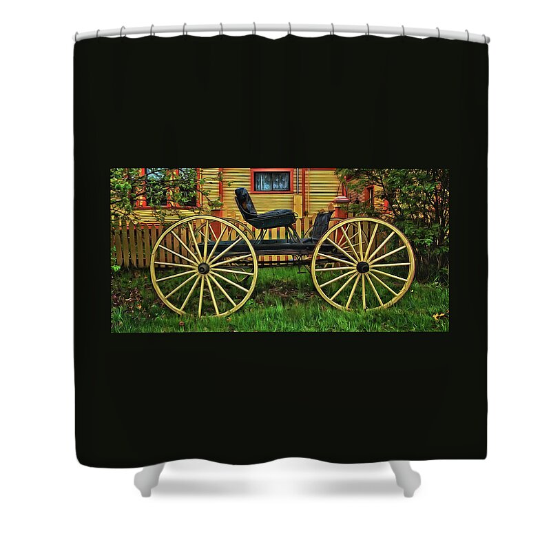 Horse And Buggy Shower Curtain featuring the photograph Horse Drawn Carriage by Thom Zehrfeld