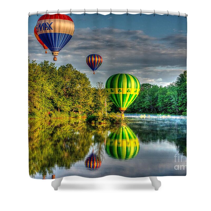Hot Air Balloons Shower Curtain featuring the photograph Hot Air Balloons by Steve Brown