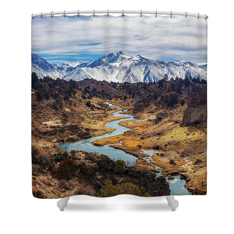 Mammoth Shower Curtain featuring the photograph Hot Creek by Tassanee Angiolillo