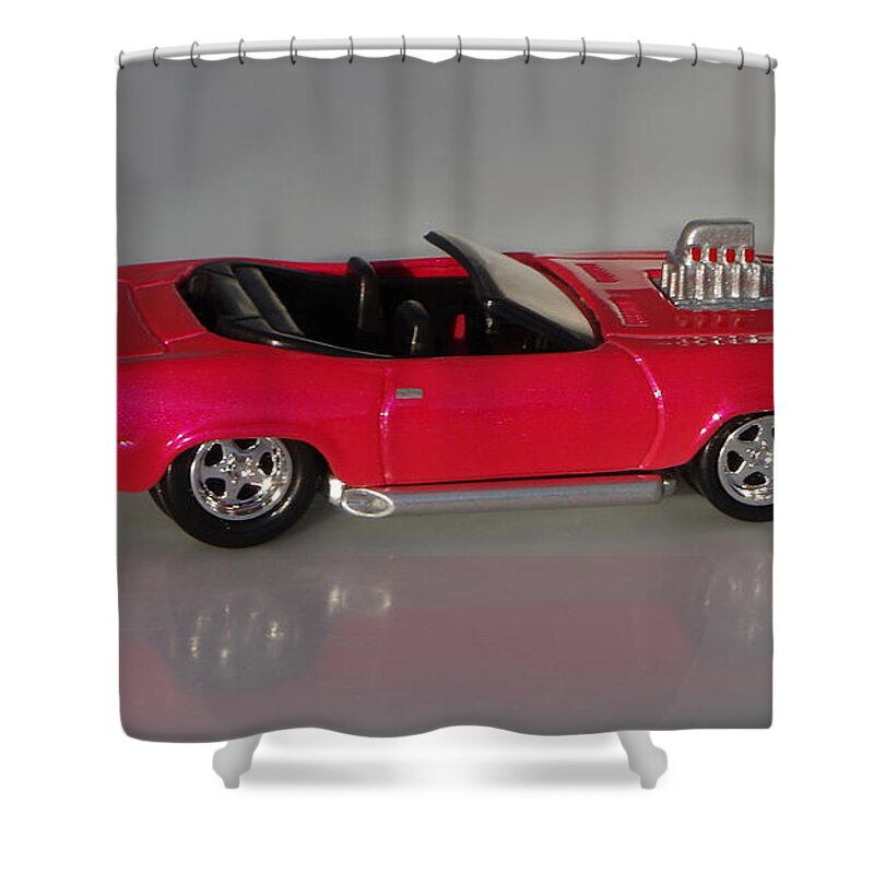 Hotwheels Shower Curtain featuring the photograph Hot Pink Barracuda by Bruce Roker