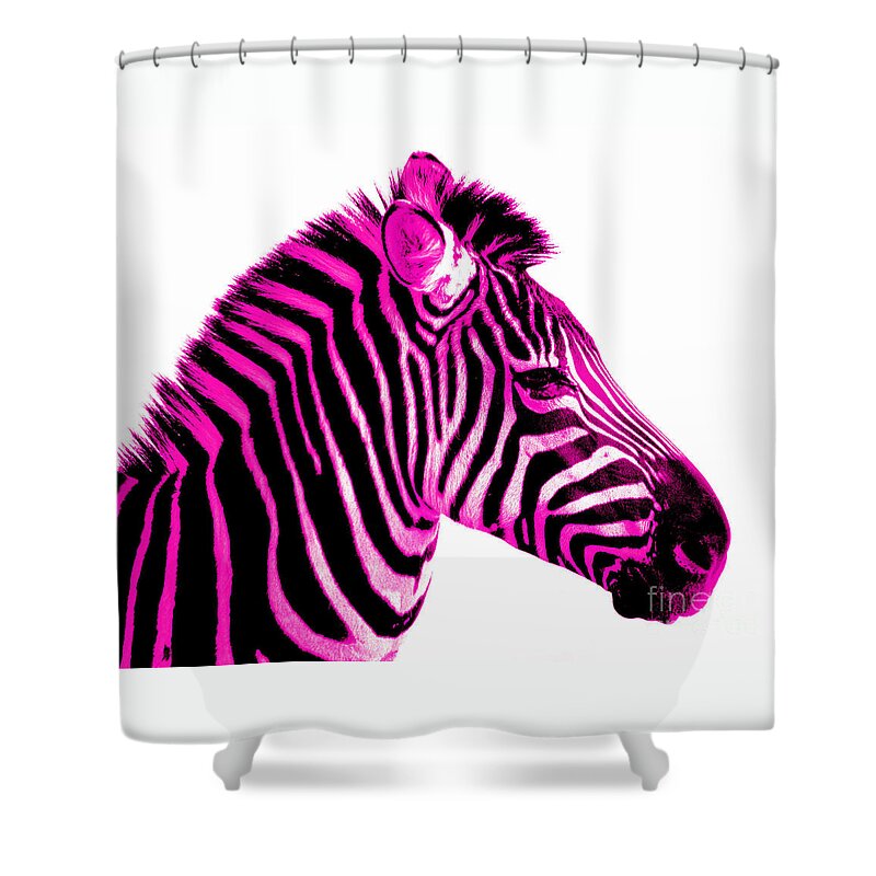Zebra Shower Curtain featuring the photograph Hot Pink Zebra by Rebecca Margraf
