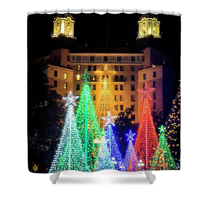 Christmas Shower Curtain featuring the photograph Hot Springs Christmas by Stephen Stookey