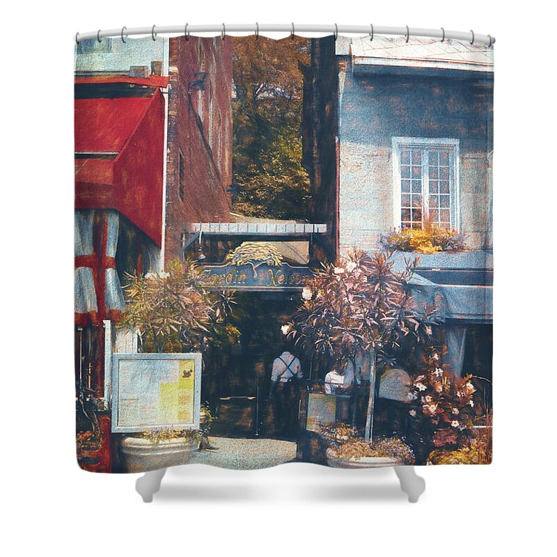 Restaurants Shower Curtain featuring the photograph Hotel Nelson - Cafe - Old Montreal by Maria Angelica Maira