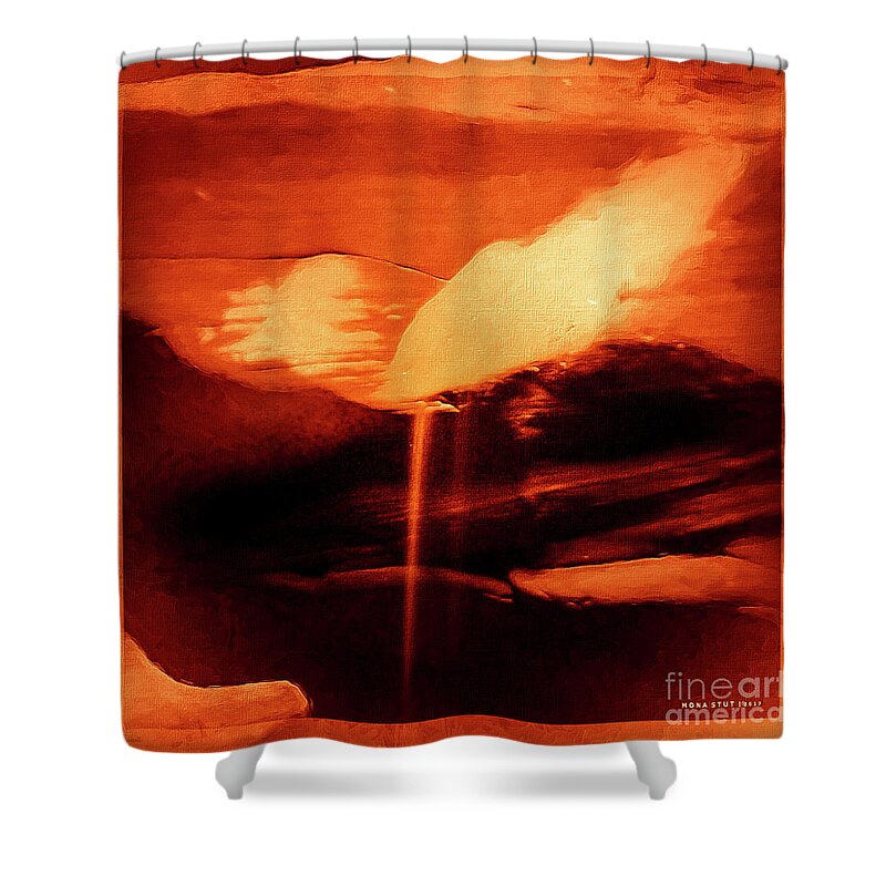 Mona Stut Shower Curtain featuring the mixed media Hourglass 2 by Mona Stut