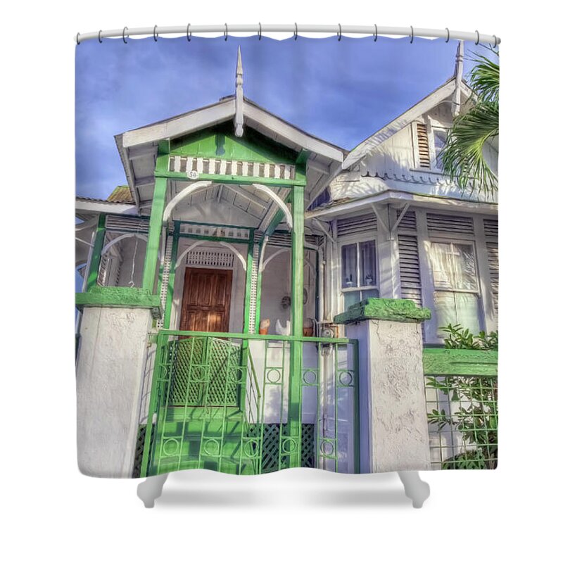 Colorful House Shower Curtain featuring the photograph House # 50 by Nadia Sanowar
