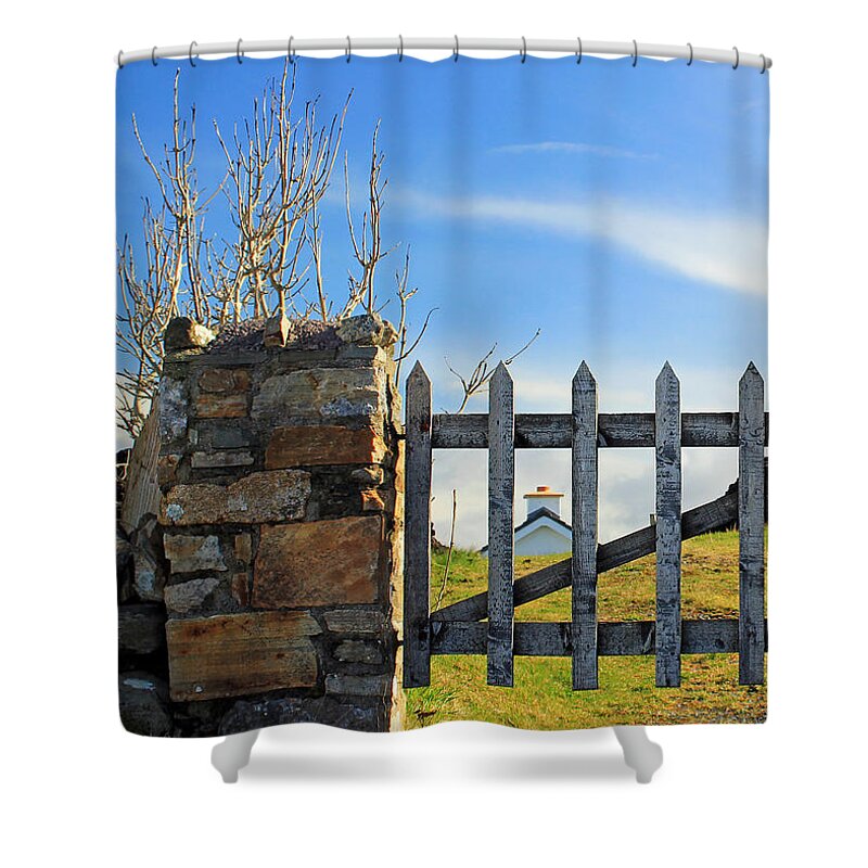Fence Shower Curtain featuring the photograph House Behind the fence by Jennifer Robin