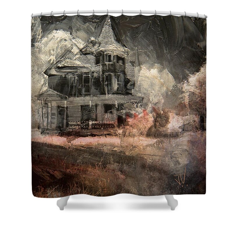House Shower Curtain featuring the mixed media House of the Rising Sun by Jim Vance