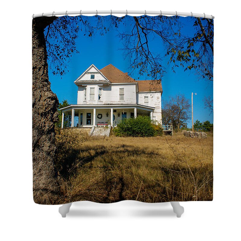 House Shower Curtain featuring the photograph House on the Hill by Douglas Barnett