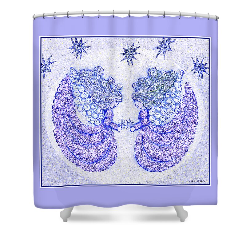 Lise Winne Shower Curtain featuring the sculpture How Angels Communicate in the Evening by Lise Winne