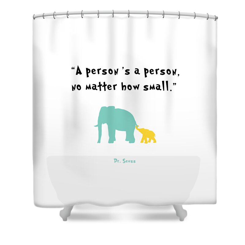 Dr. Seuss Shower Curtain featuring the digital art How Small by Nancy Ingersoll