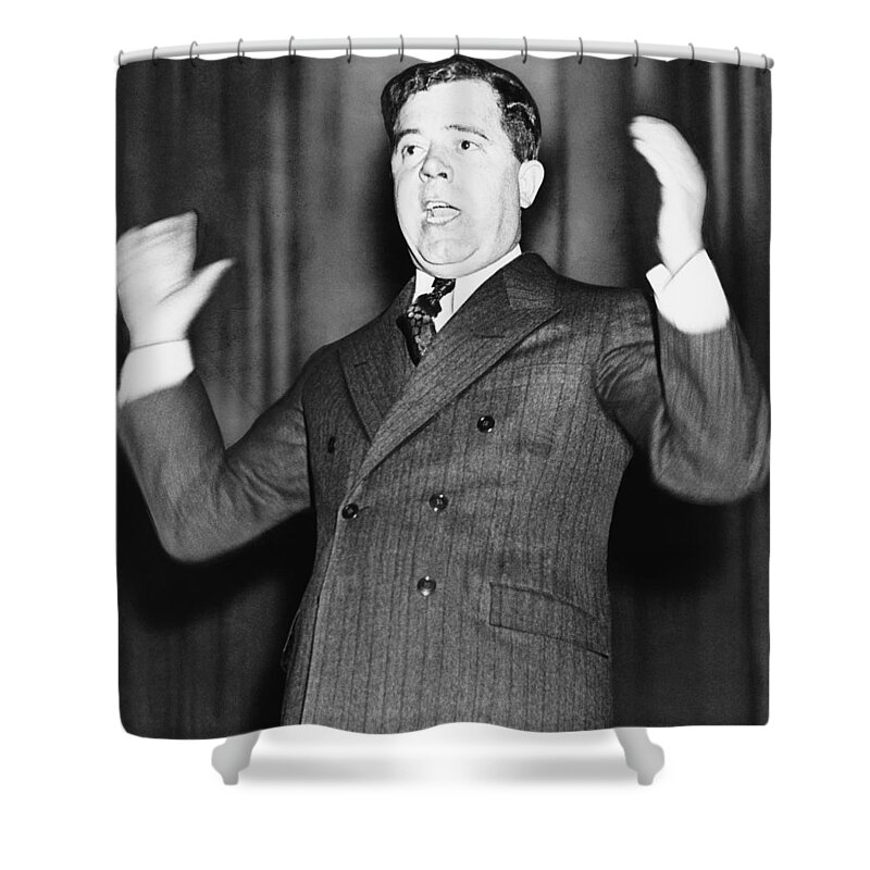 Huey Long Shower Curtain featuring the photograph Huey Long - The Kingfish by War Is Hell Store