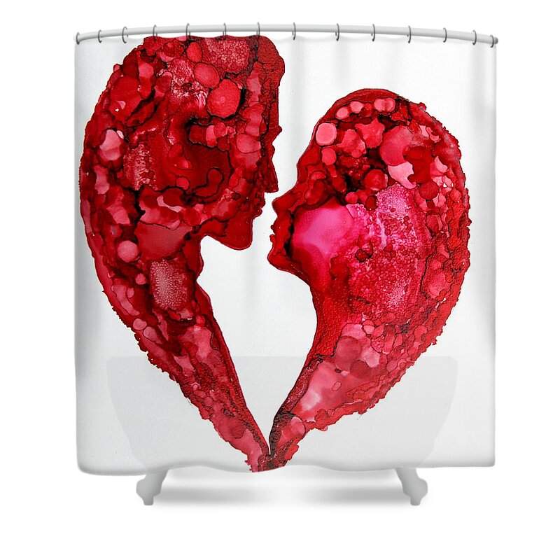 Love Shower Curtain featuring the painting Human Heart by Maria Barry