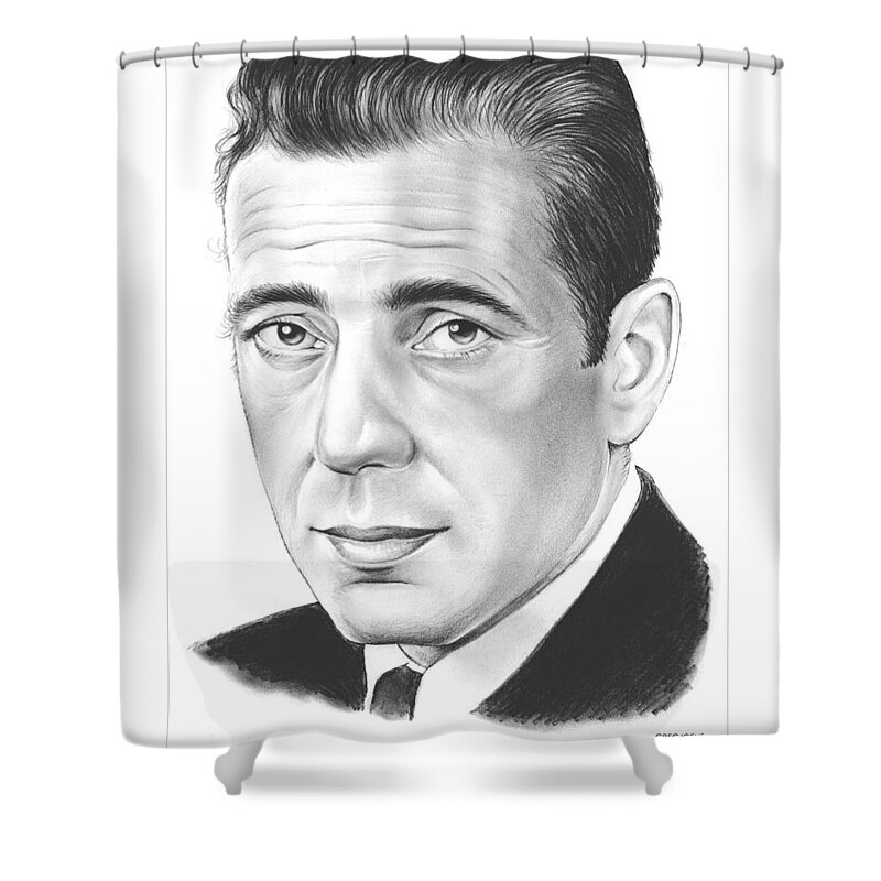 Humphrey Bogart Shower Curtain featuring the drawing Humphrey Bogart by Greg Joens
