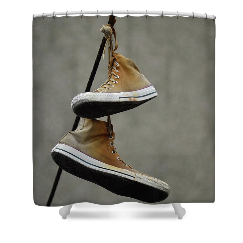 Shoes Shower Curtain featuring the photograph Hung on old ways by J C