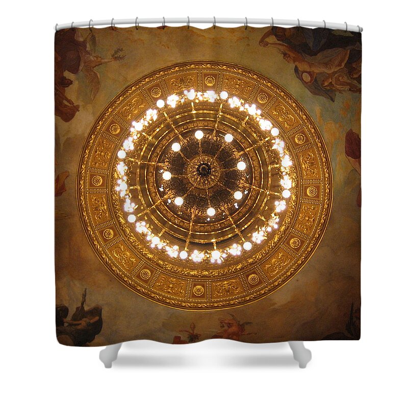 Chandelier Shower Curtain featuring the photograph Hungarian State Opera by Annette Hadley