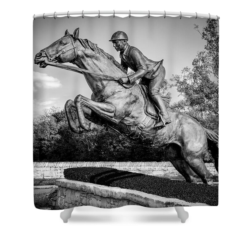 Tags Shower Curtain featuring the photograph Hunt Club Black and White by Paula Ponath