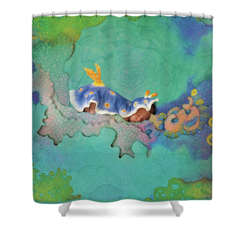 Under The Sea Shower Curtain featuring the photograph Hunter as a Nudibranch by Anne Geddes