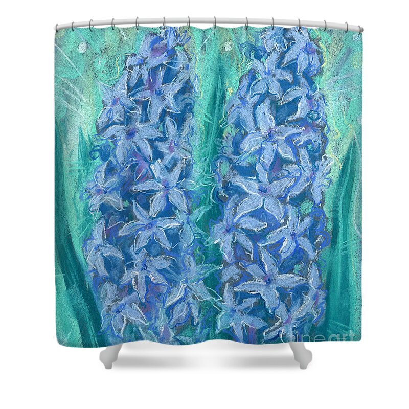 Hyacinth Flower Shower Curtain featuring the painting Hyacinths by Julia Khoroshikh