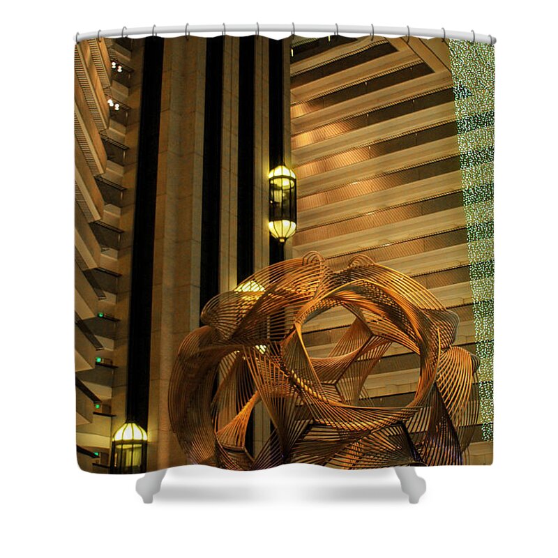 Bonnie Follett Shower Curtain featuring the photograph Hyatt Regency SF Atrium by Bonnie Follett