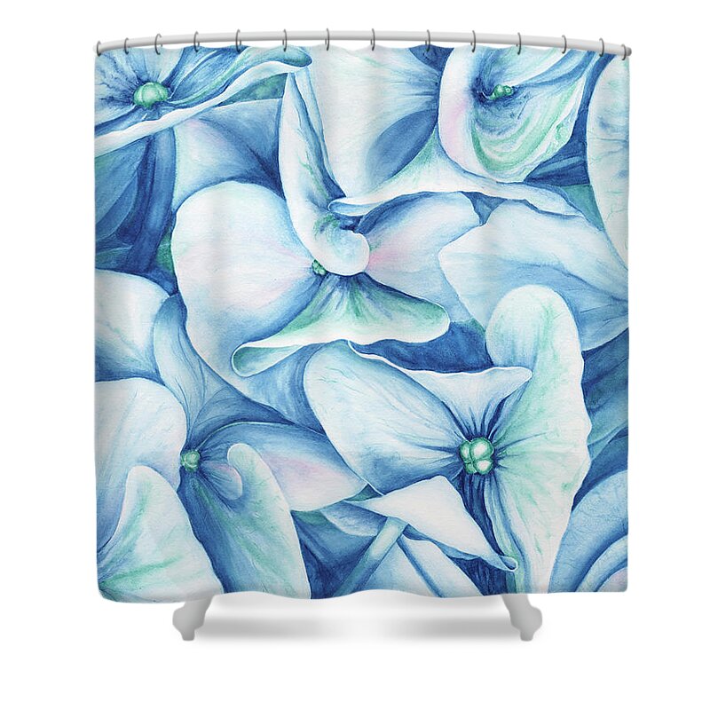 Floral Shower Curtain featuring the painting Hydrangea by Lori Taylor