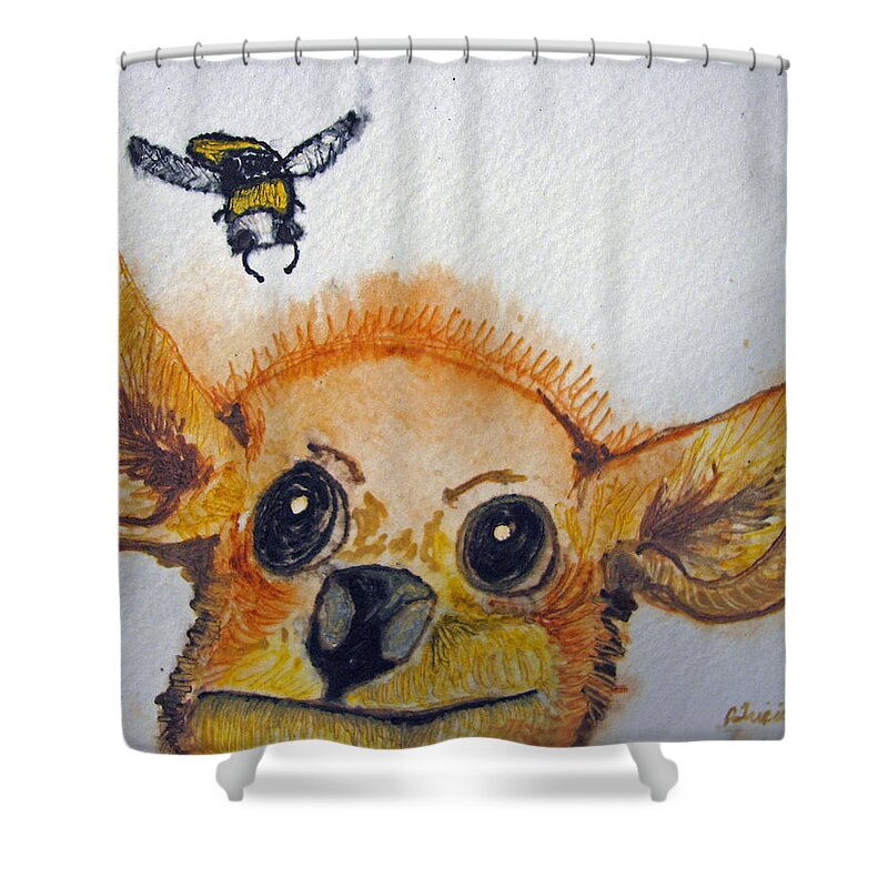 Dogs Shower Curtain featuring the painting I Aint No Flower by Patricia Arroyo