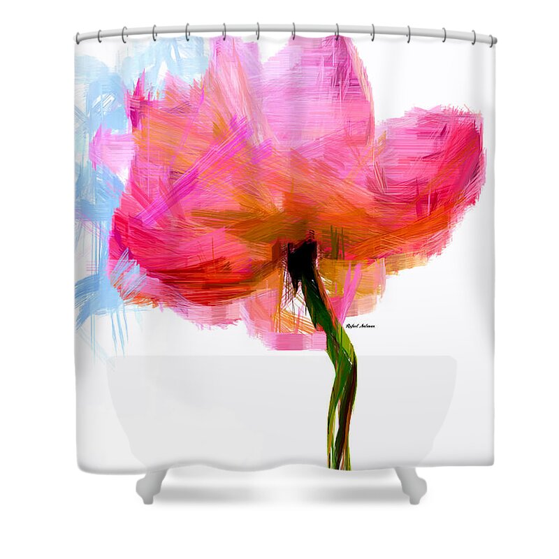 Rafael Salazar Shower Curtain featuring the digital art I am Pink by Rafael Salazar