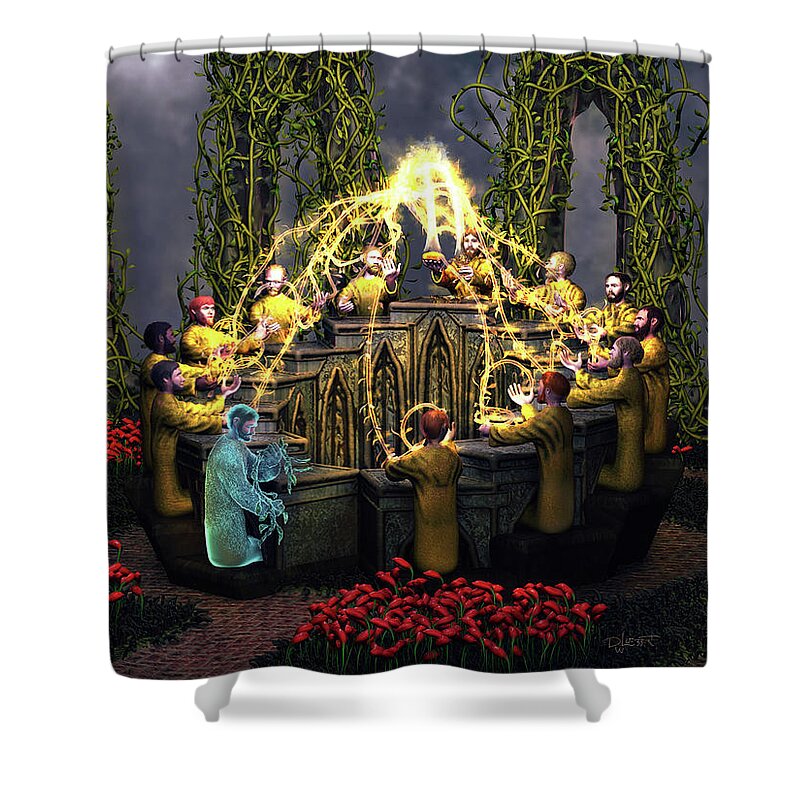 I Am The Vine Shower Curtain featuring the digital art I Am The Vine - You Are The Branches by David Luebbert