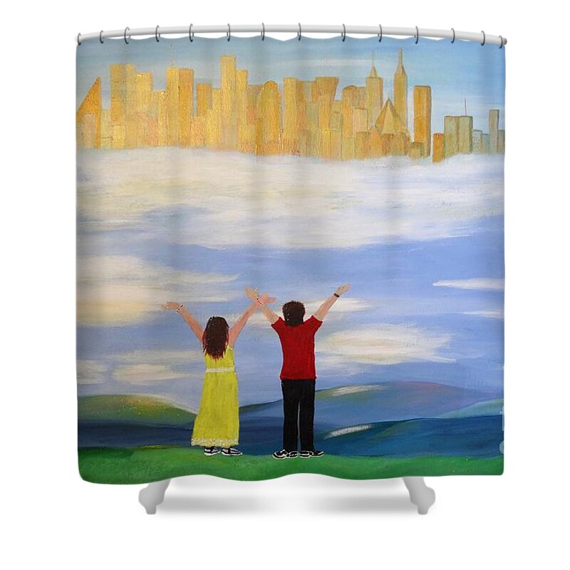 I Believe Shower Curtain featuring the painting I Believe by Karen Jane Jones