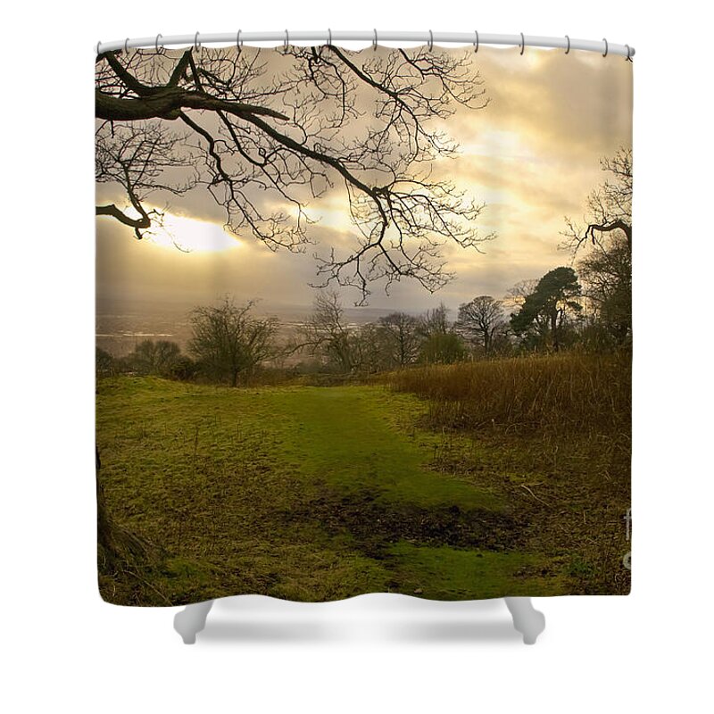 Sunset Shower Curtain featuring the photograph I follow the sunset. by Elena Perelman