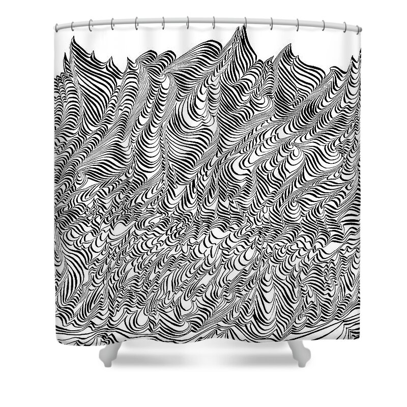 Ink Shower Curtain featuring the drawing I Ink Therefore I Am by Hakon Soreide
