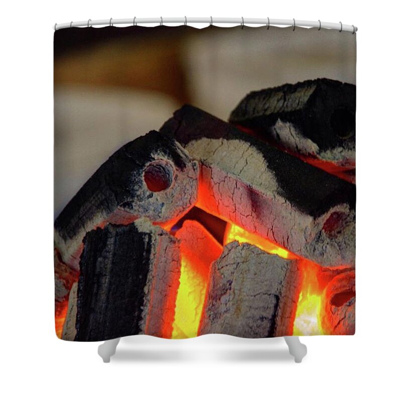 Charcoal Shower Curtain featuring the photograph Charcoal Fire by Ippei Uchida