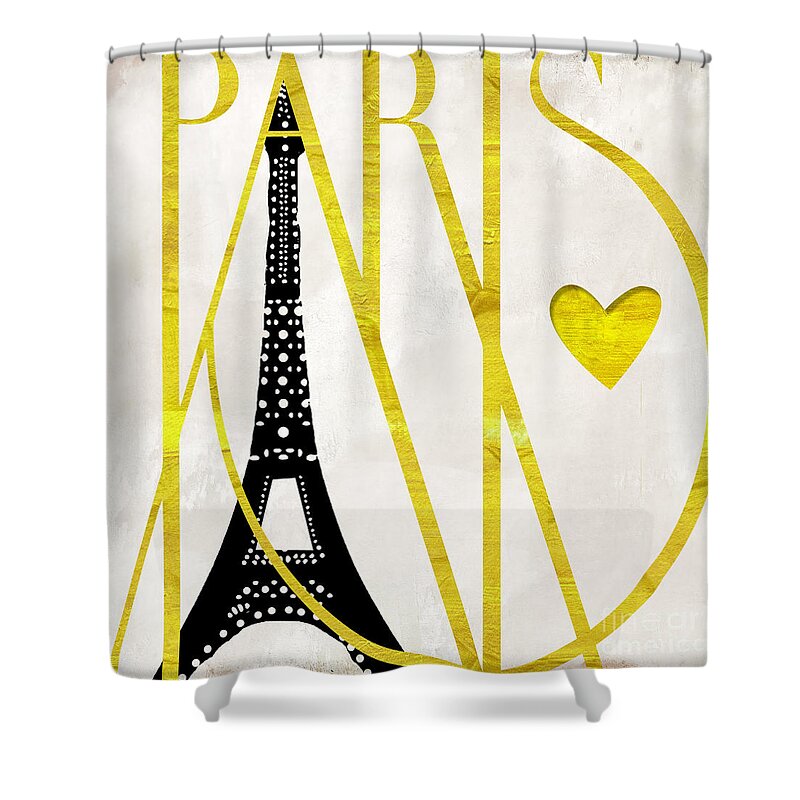 Paris Shower Curtain featuring the painting I Love Paris by Mindy Sommers