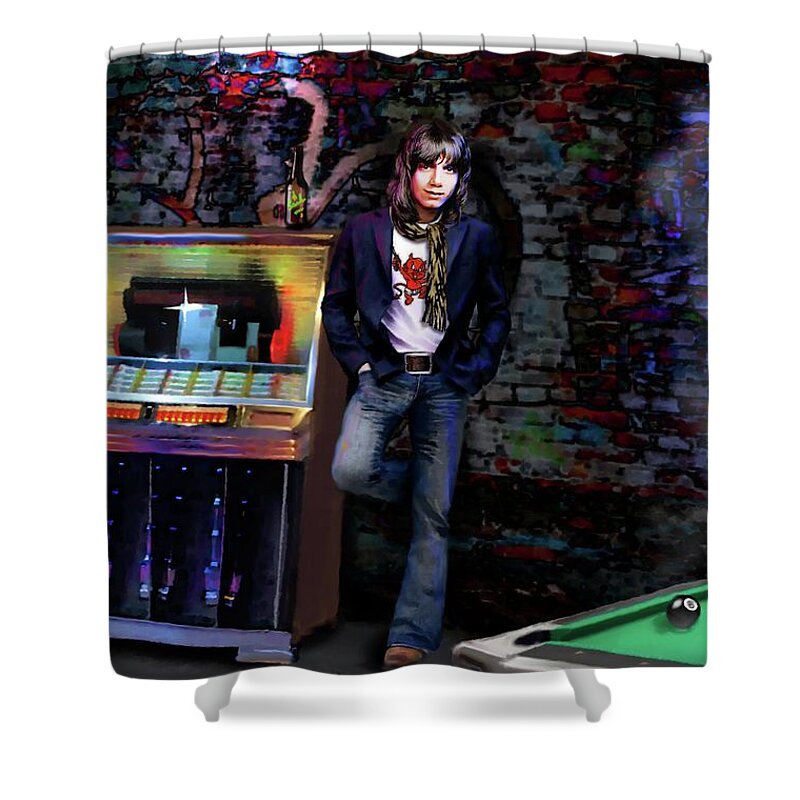 Rock Shower Curtain featuring the digital art I Love Rock and Roll by Jann Paxton