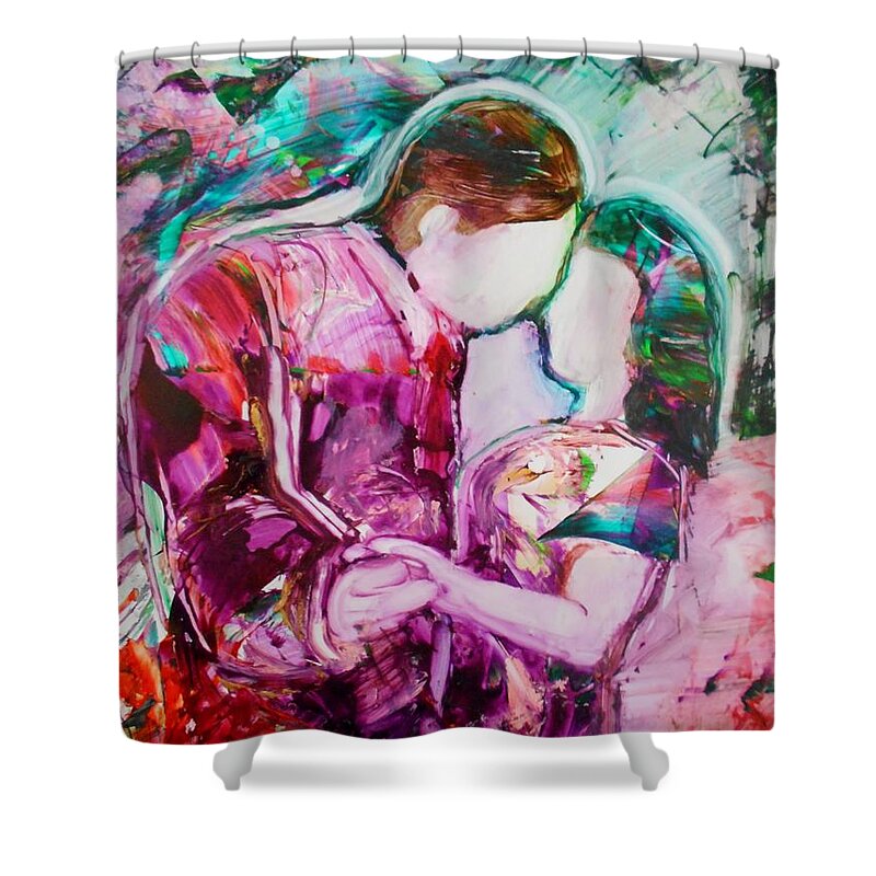 Dance Shower Curtain featuring the painting I Remember The First Dance by Deborah Nell