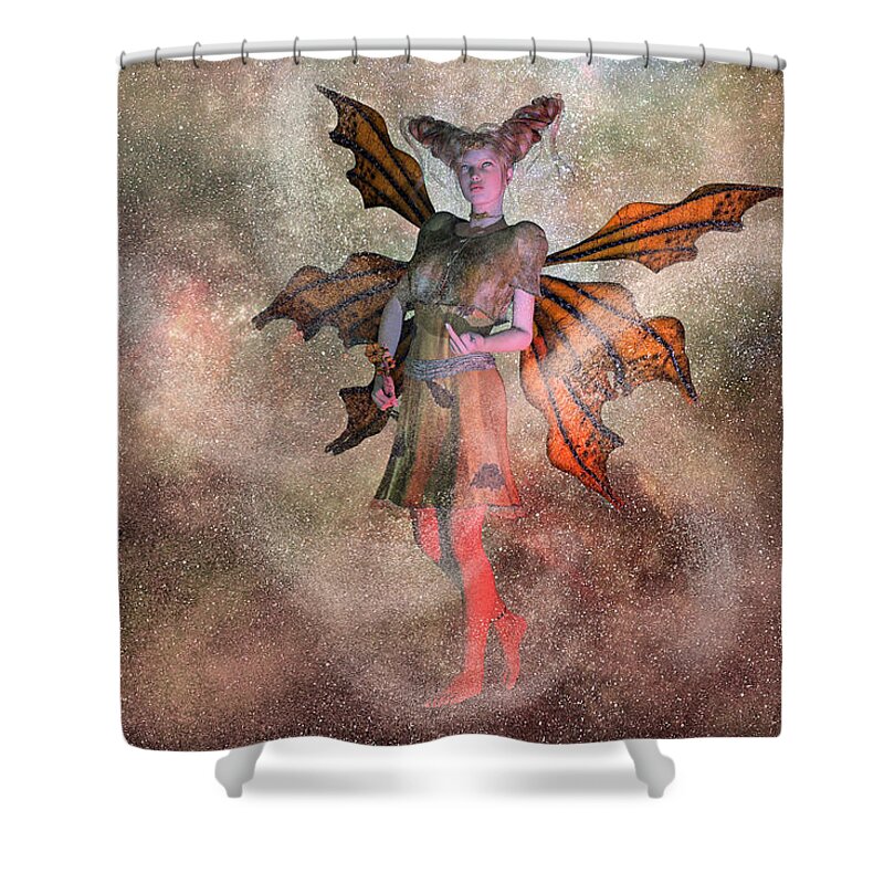 Fairy Shower Curtain featuring the digital art I See Your Fairy Dust and Raise You This by Betsy Knapp
