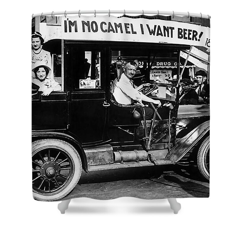 Prohibition Shower Curtain featuring the photograph I Want Beer by Jon Neidert
