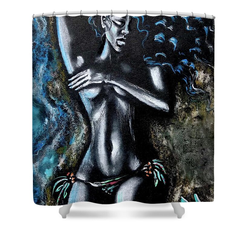 Artbyria Shower Curtain featuring the photograph I want to lay on the beach near the shore by Artist RiA